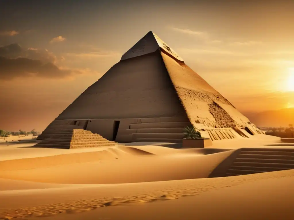 Majestuosa Pirámide de Meidum en Egipto, una imagen vintage que revela su enigmática historia y detalles arquitectónicos