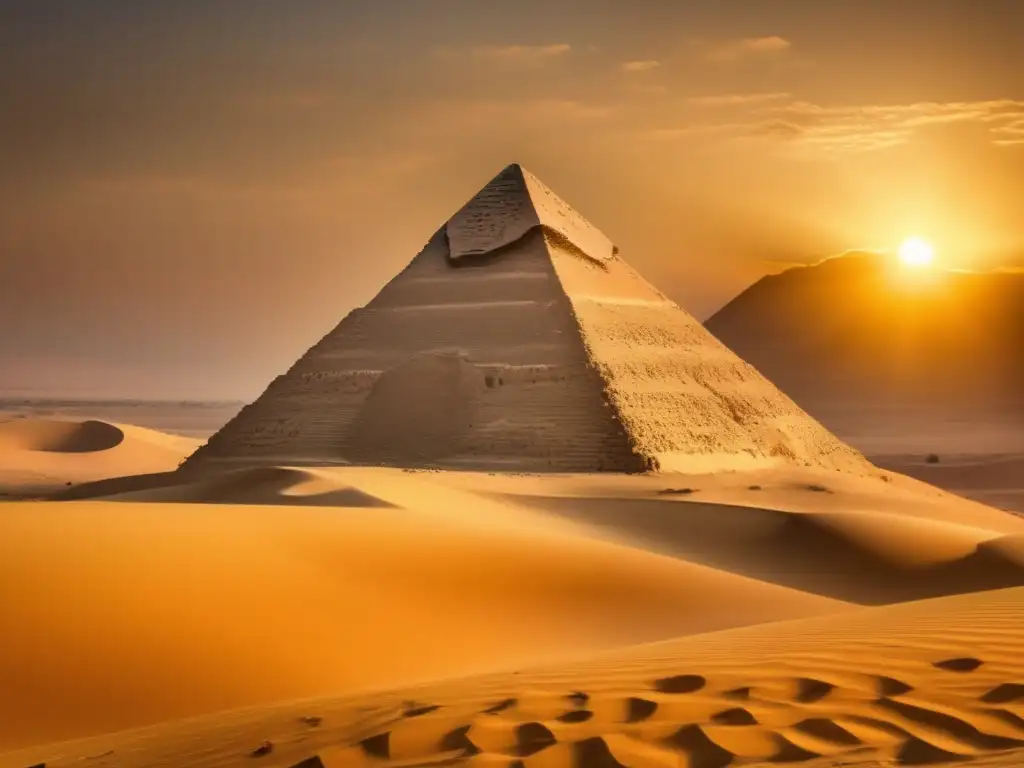 La majestuosa Pirámide Olvidada de Lahun emerge en el desierto egipcio, capturando la esencia de misterio e historia