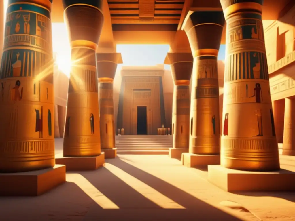 Descubre la majestuosidad de un antiguo templo egipcio dedicado a la adoración en templos solares Egipto