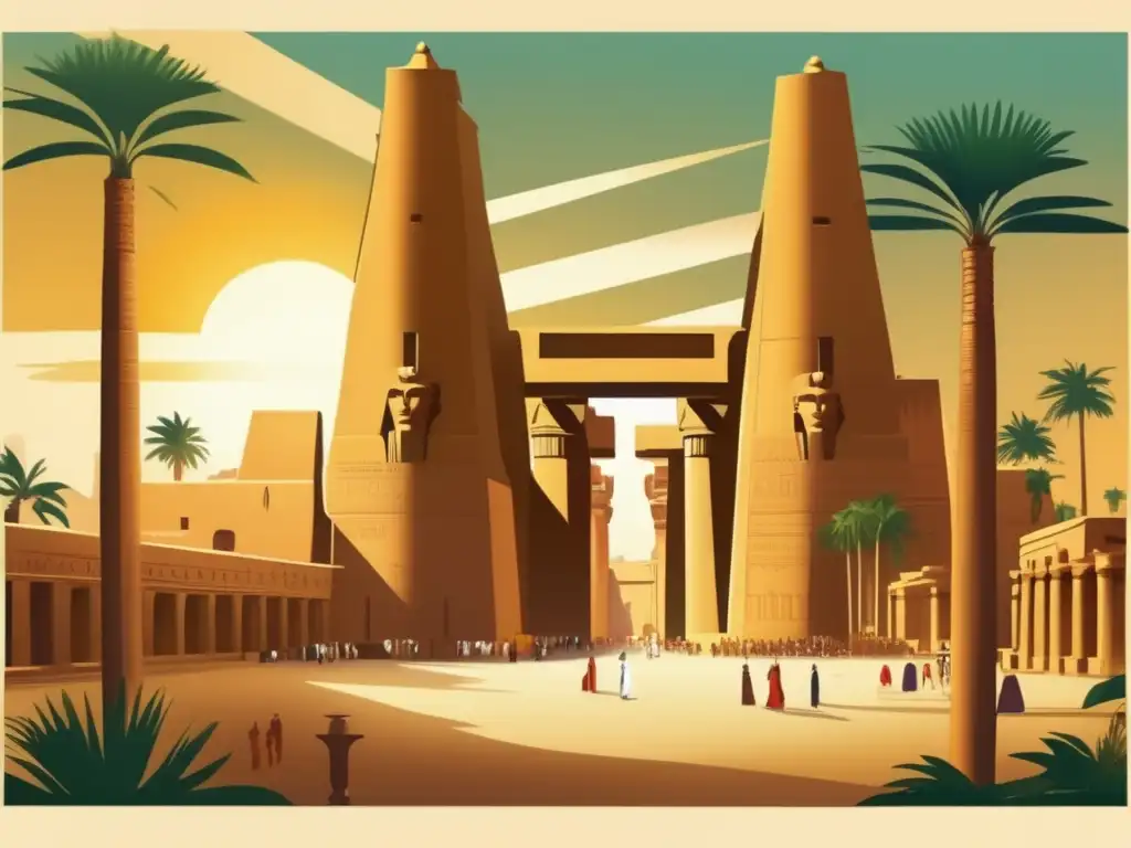 La majestuosidad de la arquitectura sagrada del Antiguo Egipto se revela en esta impresionante imagen vintage