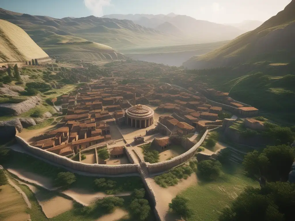 La majestuosidad de la ciudad perdida de Akhetatón durante el reinado de Akenatón se muestra en esta imagen 8k ultra detallada