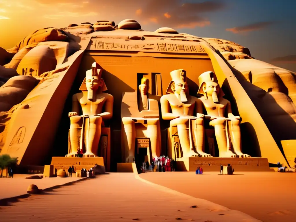 La majestuosidad de los Colosos Abu Simbel Ramsés II se revela en esta imagen vintage del templo en Egipto