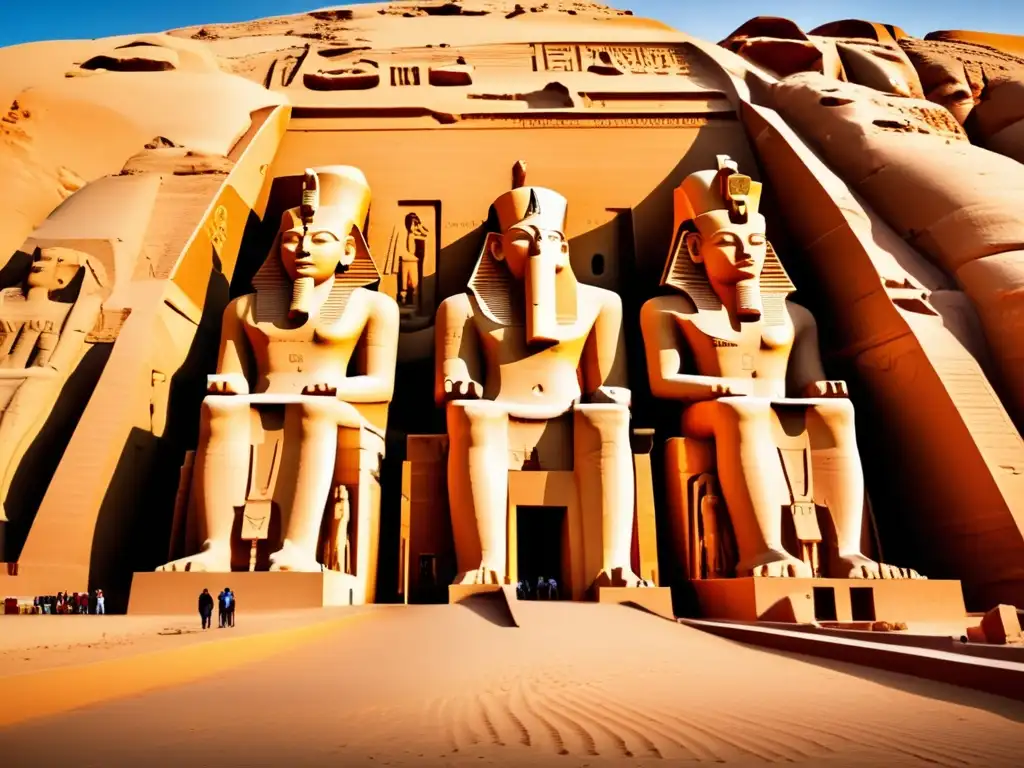 La majestuosidad faraónica del complejo del templo de Abu Simbel resalta en esta imagen ultradetallada