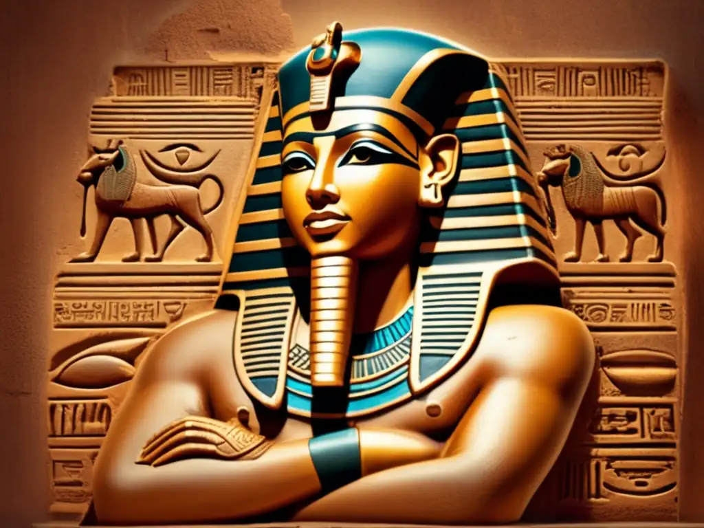 La majestuosidad de Geb, dios egipcio de la tierra, con su cuerpo cubierto de jeroglíficos