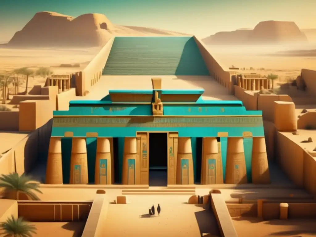 La majestuosidad del Gran Templo de Ptah en Menfis se revela en una imagen vintage ultradetallada en 8K