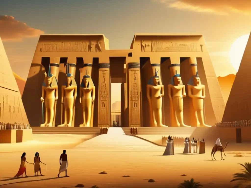 La majestuosidad y la influencia del Imperio Nuevo de Egipto se reflejan en esta imagen vintage del icónico Templo de Luxor