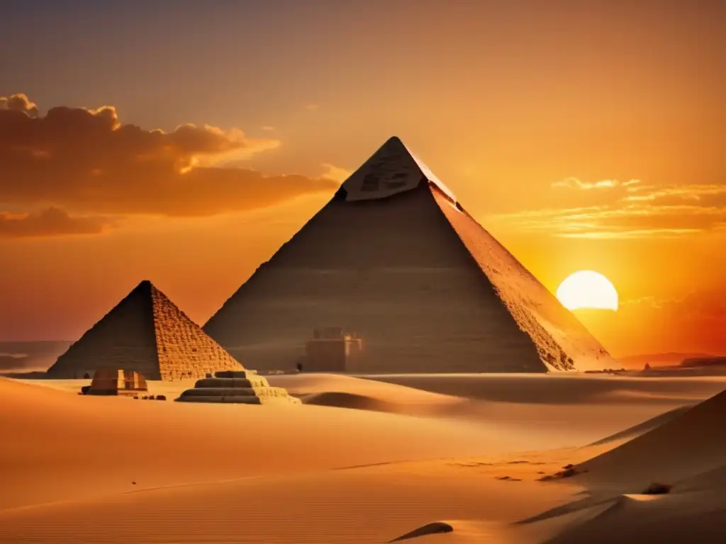 La majestuosidad de la pirámide de Amenemhat III se revela al atardecer, en un escenario vintage de belleza ancestral