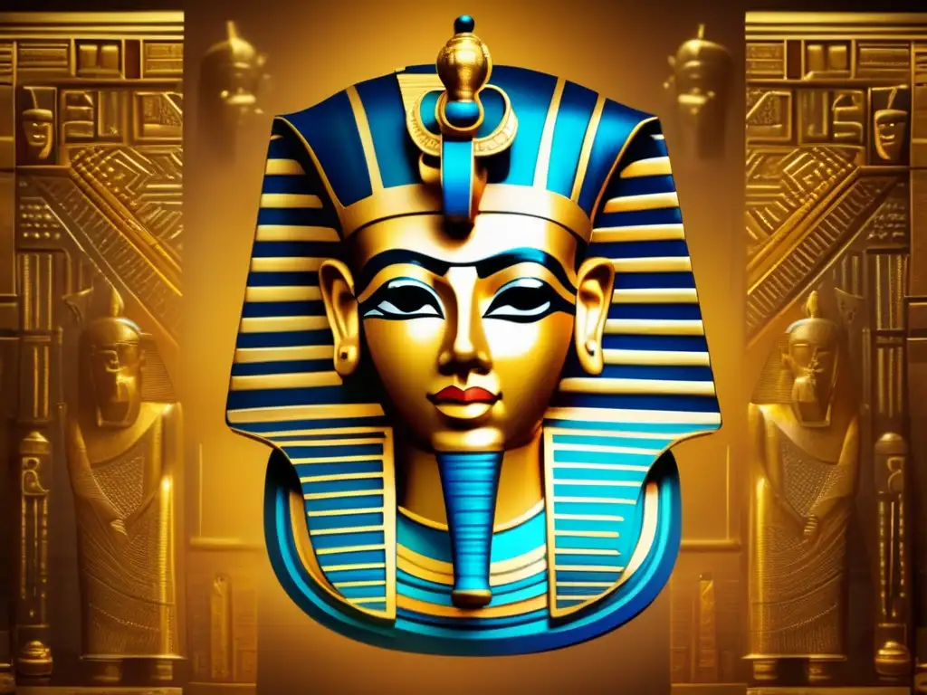 La majestuosidad del rostro dorado de Tutankamón brilla en esta imagen vintage