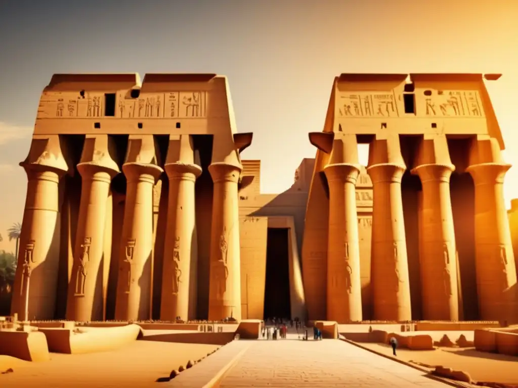 La majestuosidad del Templo de Luxor en Luxor, Egipto, bañado por cálida luz dorada