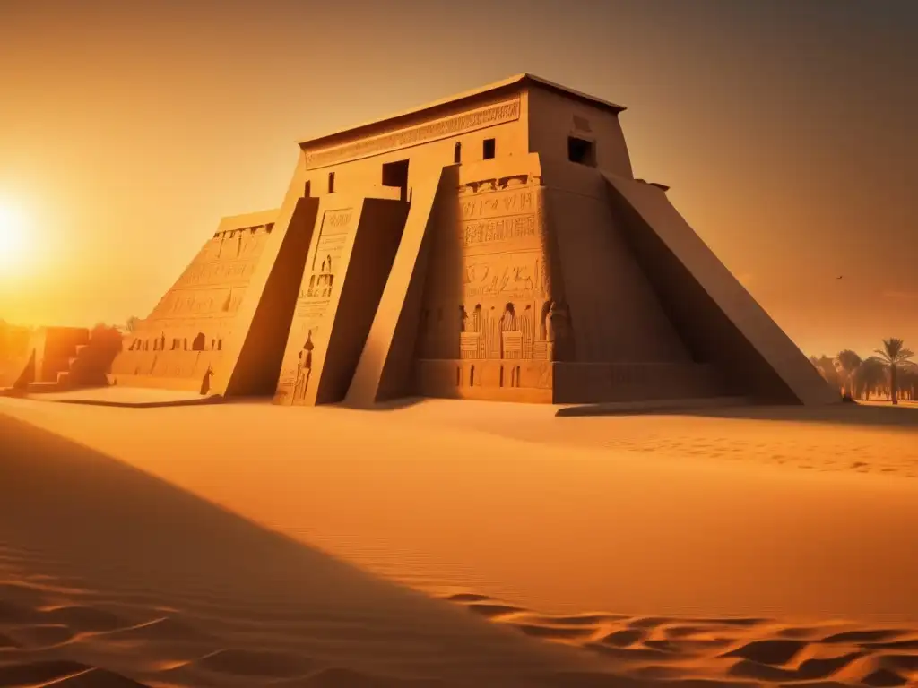 La majestuosidad del Templo de Edfu se revela en la cálida luz del atardecer