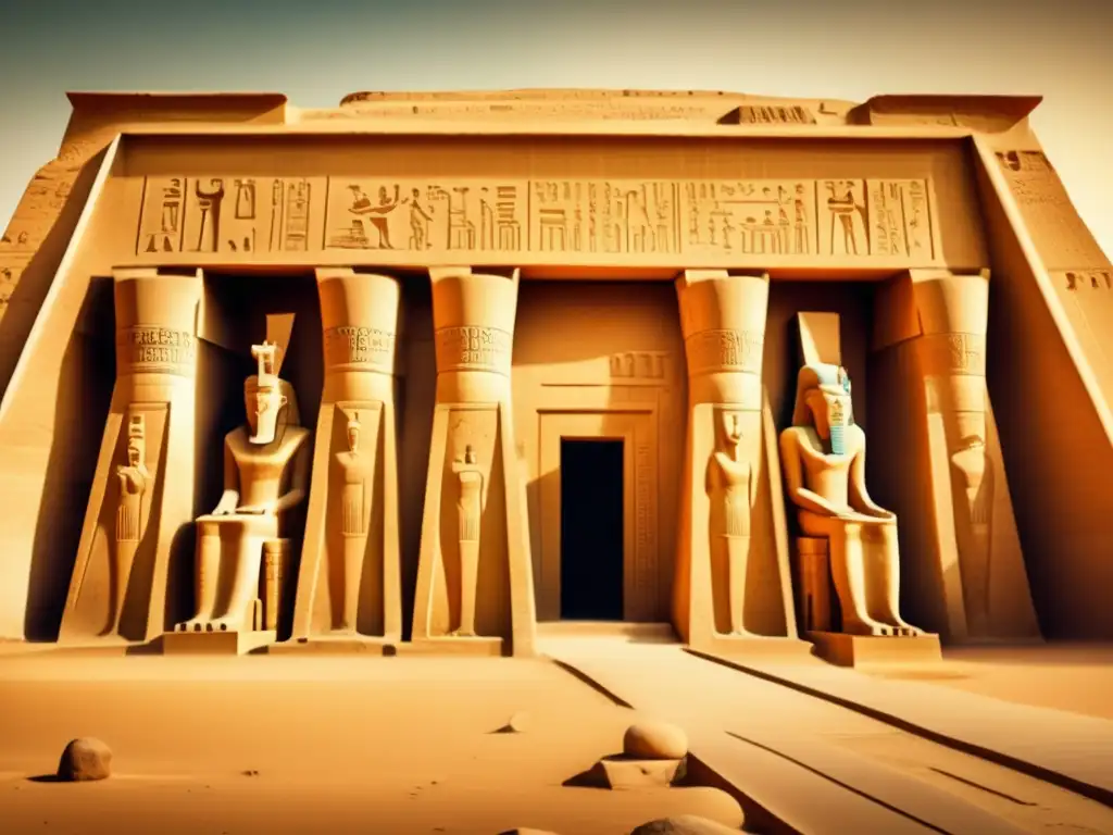 La majestuosidad del Templo de Seti I en Abydos, Egipto, con columnas talladas y murales de hierroglíficas