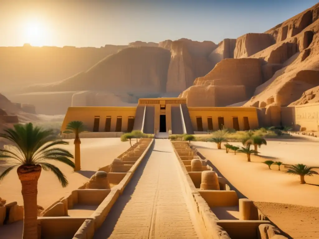 Explora la majestuosidad de las tumbas reales en el Valle de los Reyes, bañadas en cálida luz dorada
