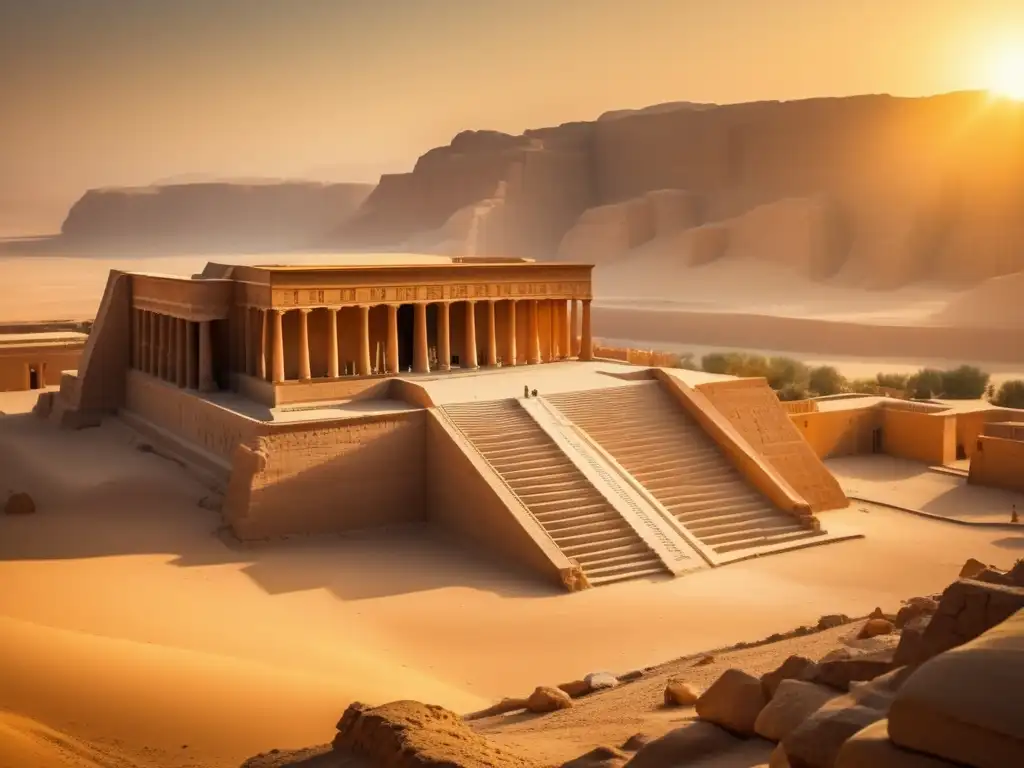 El majestuoso complejo funerario de Deir el Bahari, dedicado a la reina Hatshepsut, se alza en el desierto egipcio