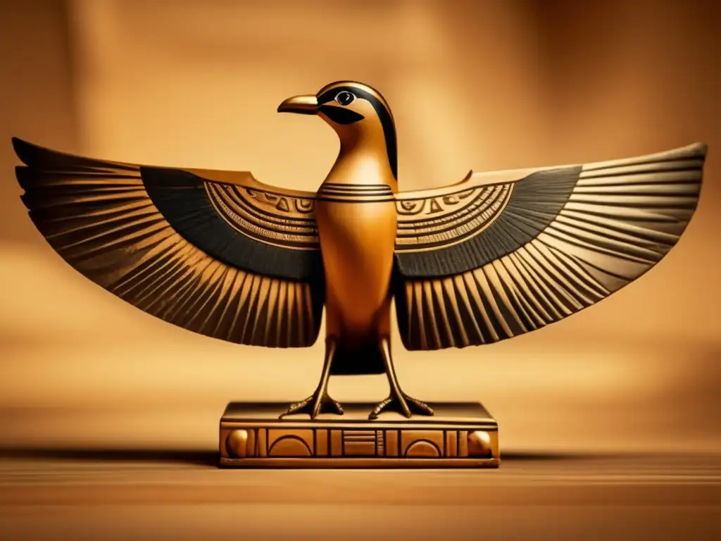 Majestuoso pájaro Saqqara de los antiguos egipcios, símbolo de una civilización avanzada
