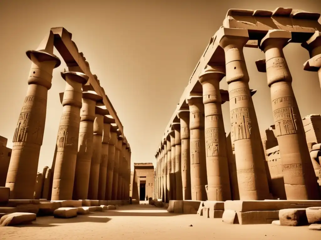 El majestuoso Templo de Karnak en Luxor, Egipto, muestra el diseño arquitectónico antiguo en todo su esplendor