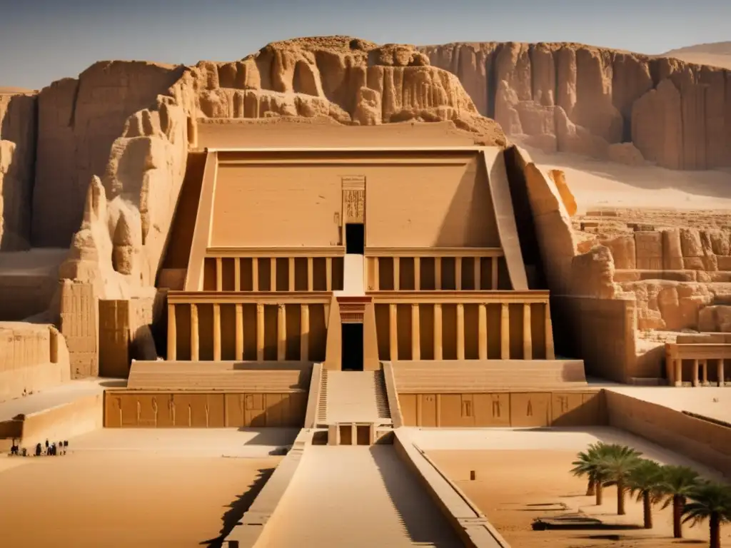 El majestuoso Templo de la Reina Hatshepsut en Deir el-Bahari, con su impacto cultural y legado perdurable, se eleva orgulloso sobre el desierto árido