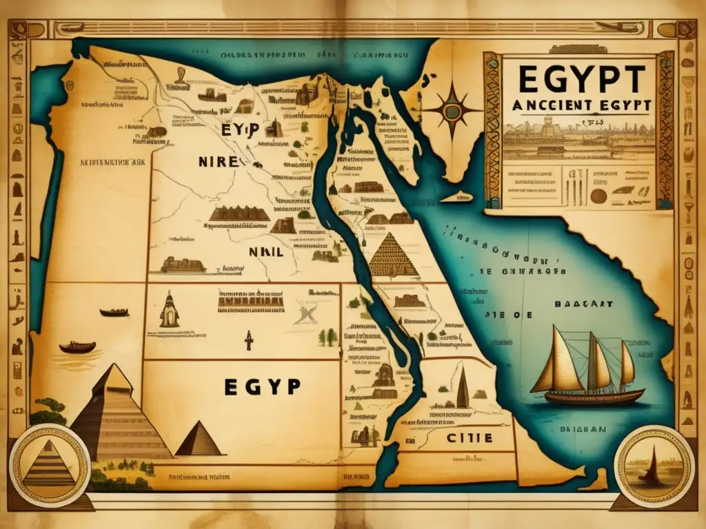 Un mapa antiguo del Antiguo Egipto en el Periodo Predinástico