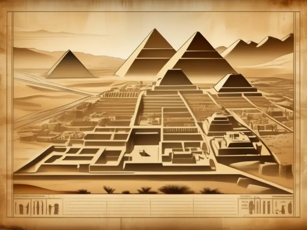 Mapa antiguo en pergamino detallado de Abydos