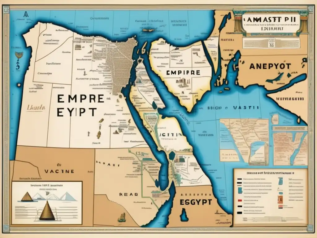 Mapa detallado de la expansión egipcia bajo Amenhotep III