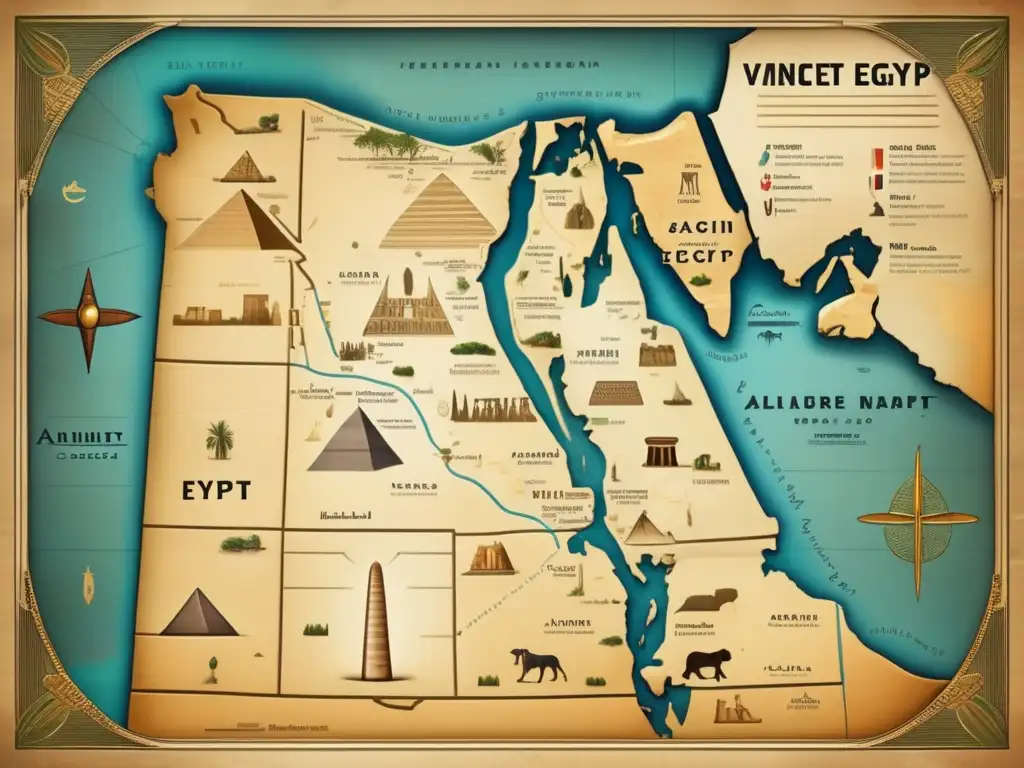 Un mapa detallado y vintage de la Unificación de Egipto en la era Predinástica