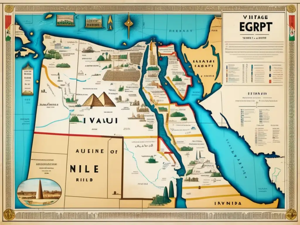 Mapa político antiguo de Egipto con detalle ultradetallado en 8k, muestra las invasiones persas y su impacto en la política egipcia