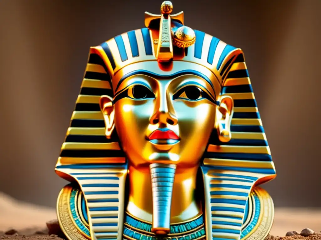 Máscara funeraria de oro en Egipto: una obra maestra de simbolismo y belleza dorada en la antigüedad