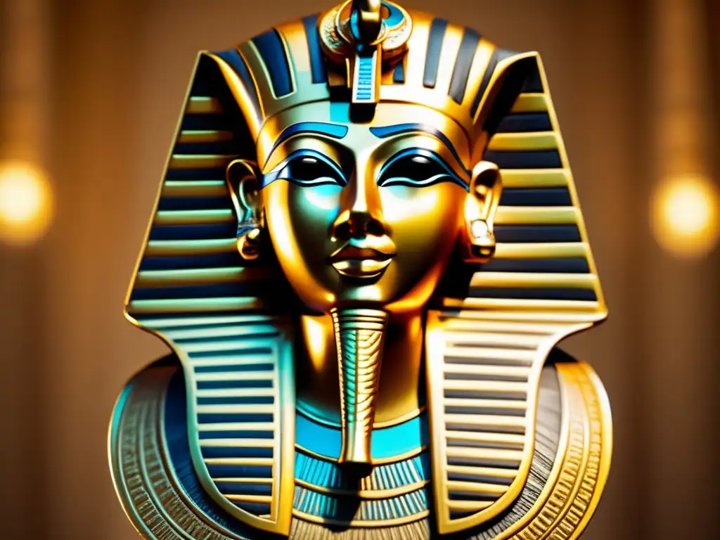 Máscara de oro egipcia, misteriosa y llena de simbolismo