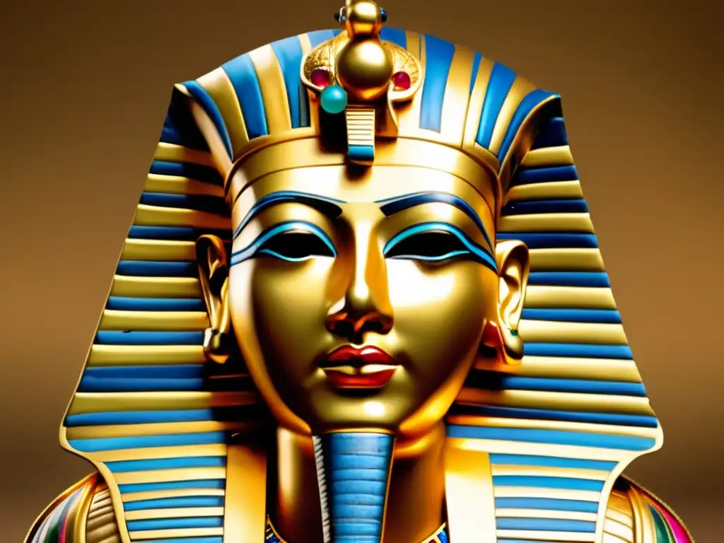 La máscara de oro de Tutankamón, tesoro legendario de hace 3,000 años, cautiva con su intrincado diseño y detalles preciosos