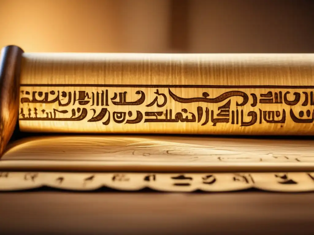 Medicina egipcia: el papiro perdido revela secretos antiguos en una imagen fascinante de papiro desplegado en madera