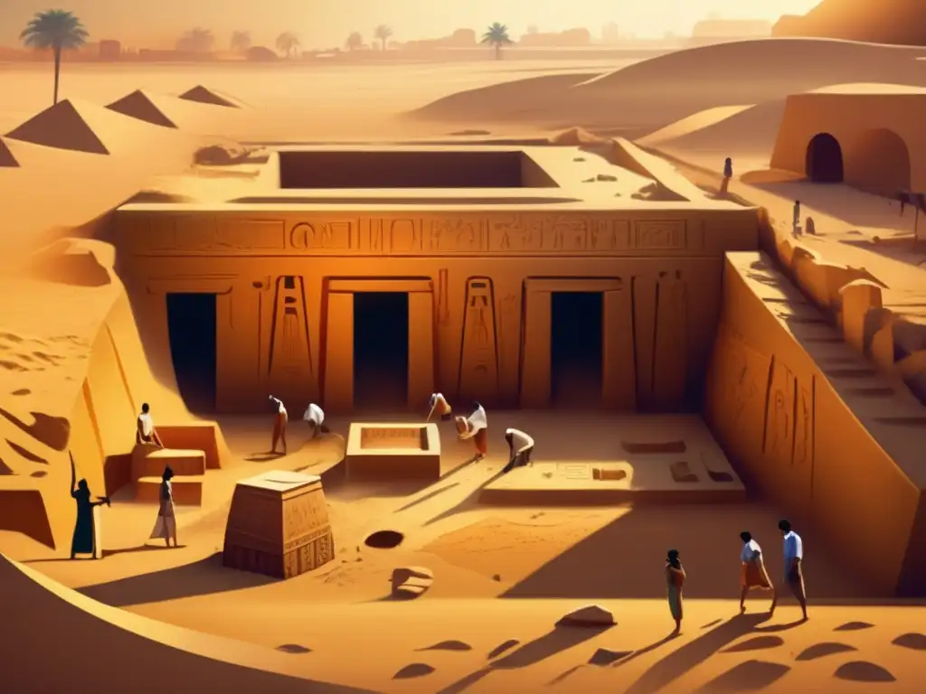 Misterio y arduo trabajo en el sitio de excavación de una antigua tumba egipcia