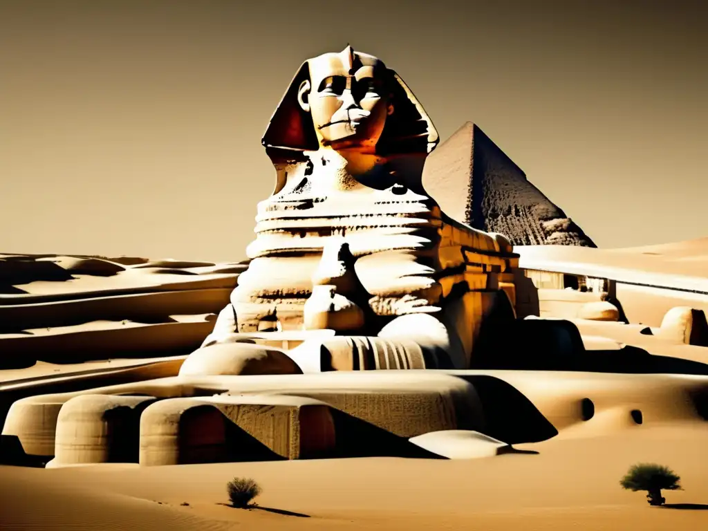 Misterio y majestuosidad: la enigmática Esfinge de Giza emerge en un paisaje desértico