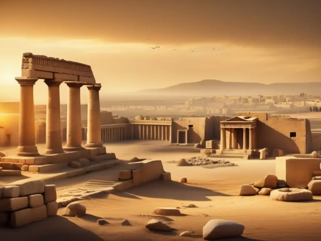 Misterios sin resolver en Avaris: Una imagen vintage de alta resolución muestra las ruinas de la antigua capital Hyksos