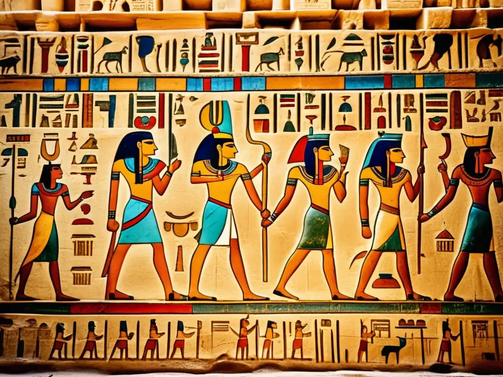 Misterios Medinet Habu Ramsés III cobran vida en esta imagen vintage de los intrincados relieves en las paredes del templo