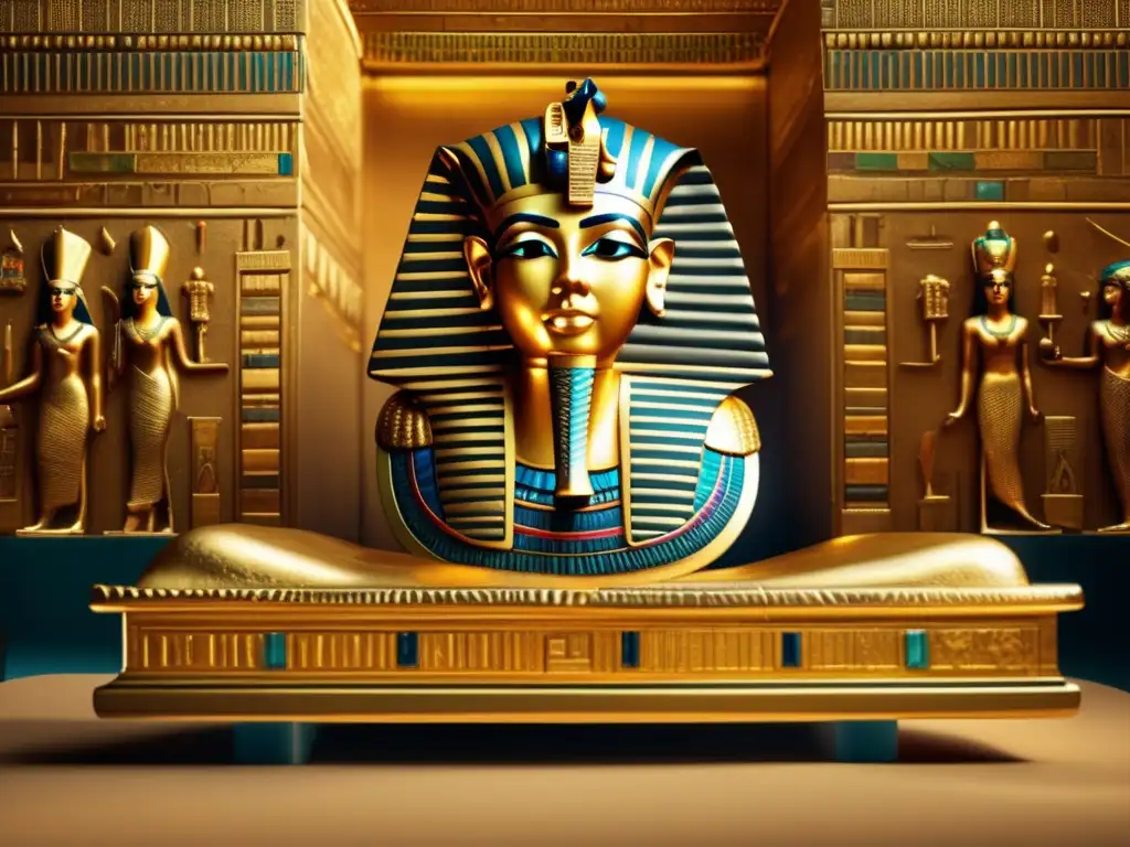 Descubre los misterios del tesoro de Tutankamón en esta imagen vintage llena de encanto y detalle