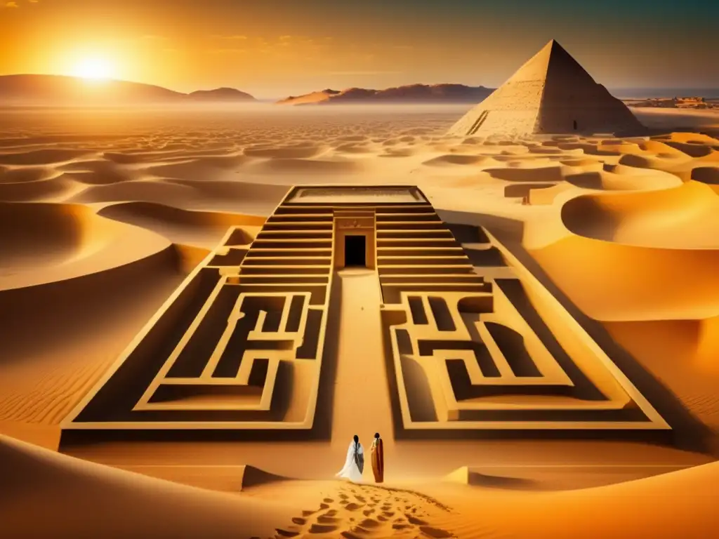 El misterioso Laberinto de Hawara en el antiguo Egipto, su grandiosidad arquitectónica y atmósfera mitológica en medio del desierto dorado