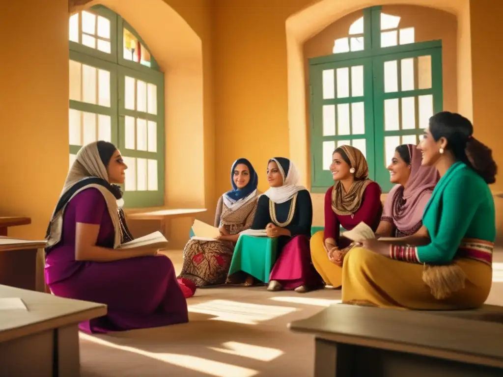 Mujeres egipcias desafían mitos y luchan por la igualdad de género a través de la educación en una vibrante aula