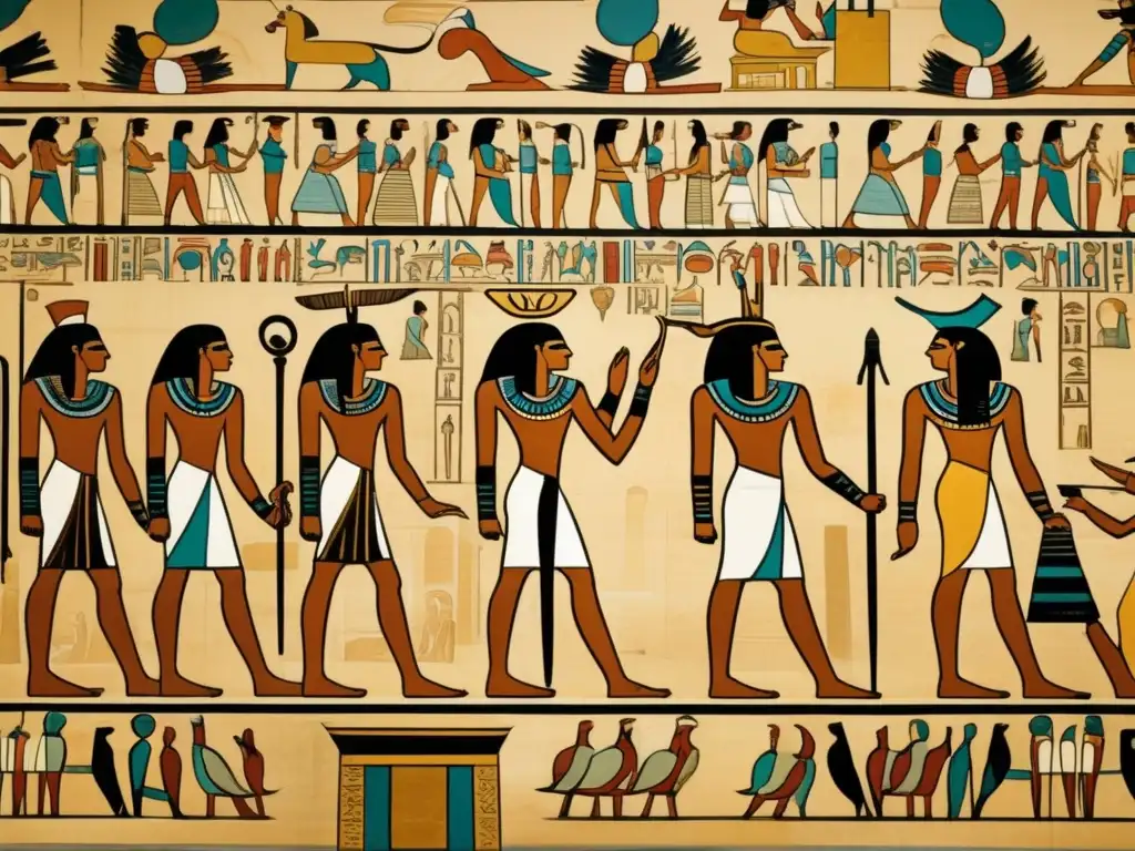 Mural antiguo en un templo egipcio que muestra el tabú de la enfermedad mental en el Antiguo Egipto
