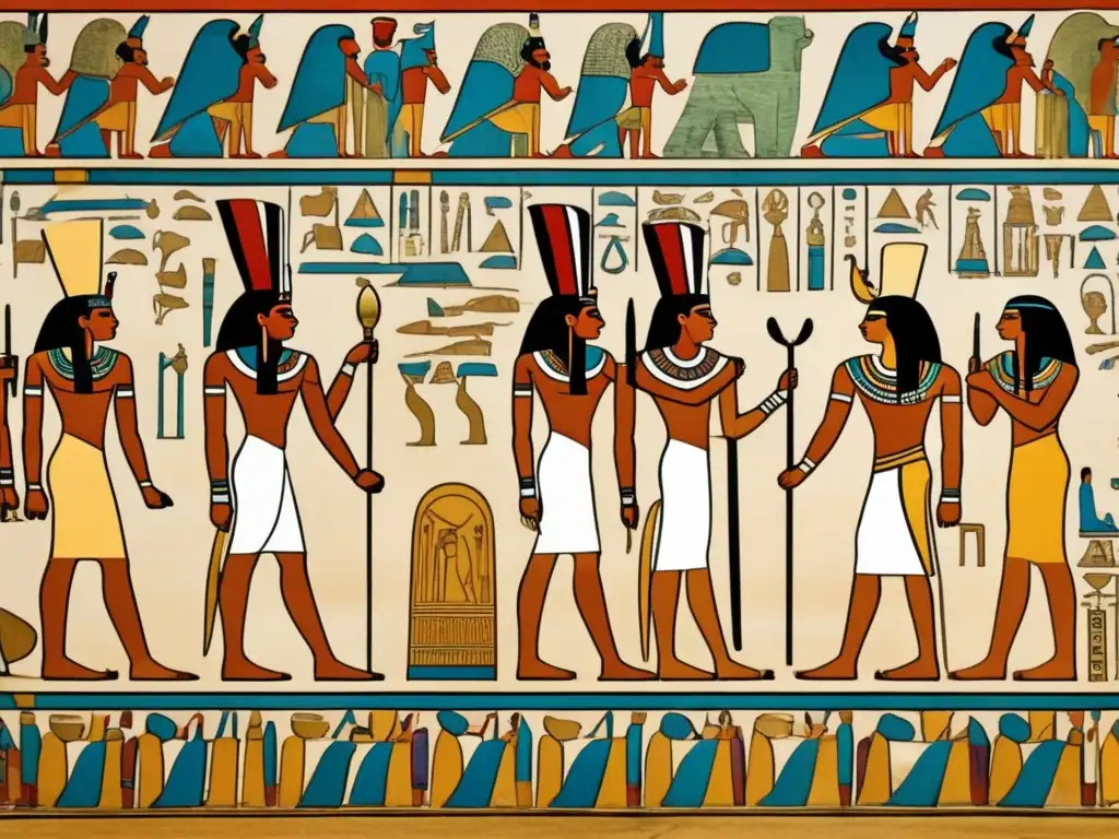 Un mural egipcio antiguo en 8k muestra la jerarquía social en el Antiguo Egipto