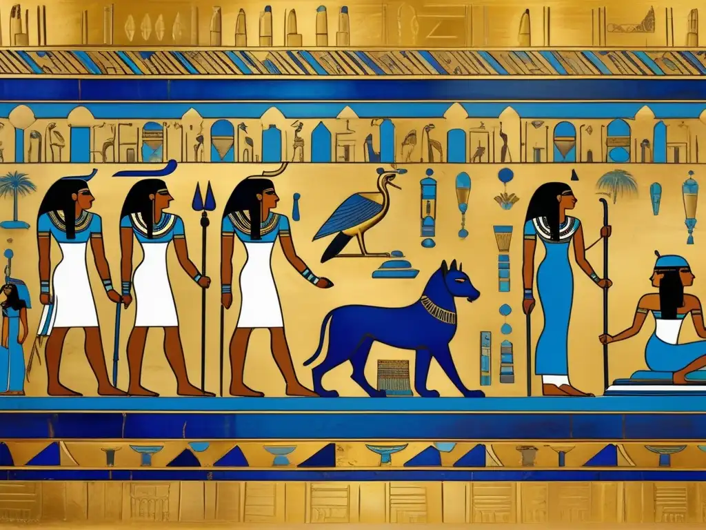 Un mural egipcio hipnotizante muestra el significado del lapislázuli en la pintura egipcia