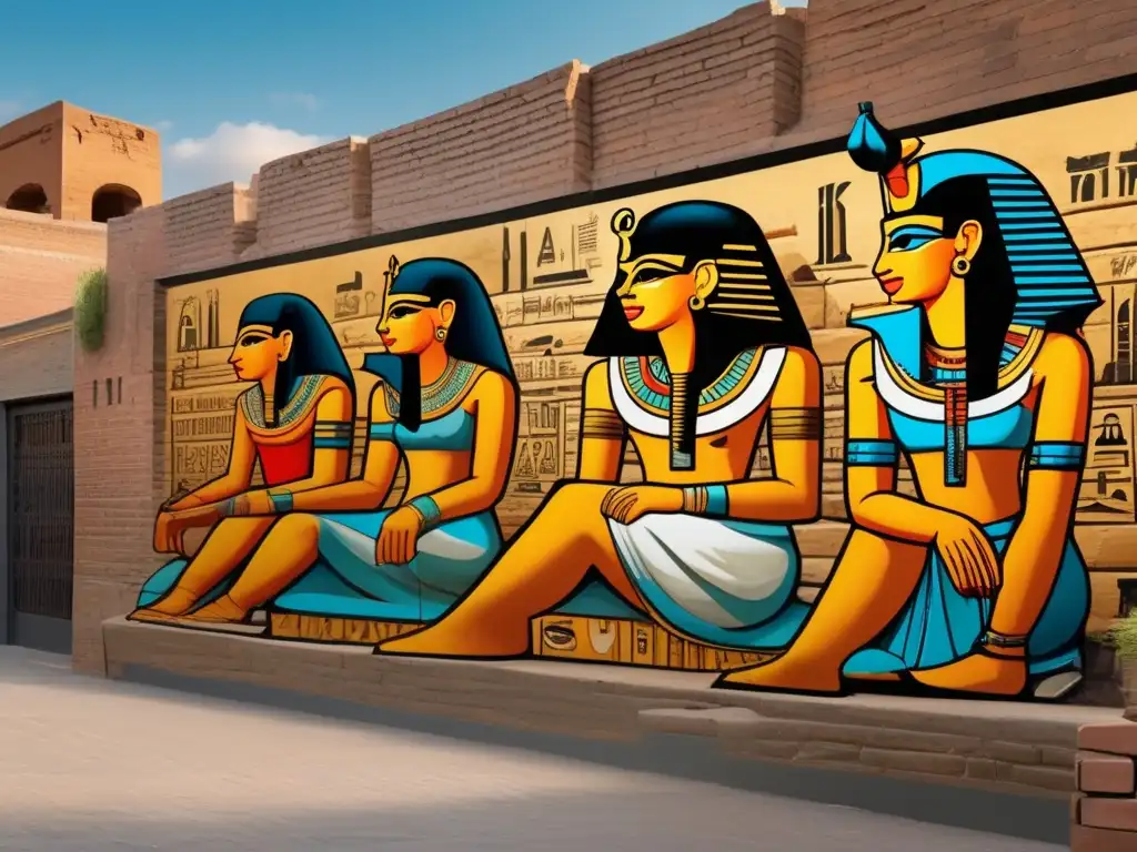 Un mural inspirado en el arte callejero antiguo de Egipto captura la esencia del Nilo