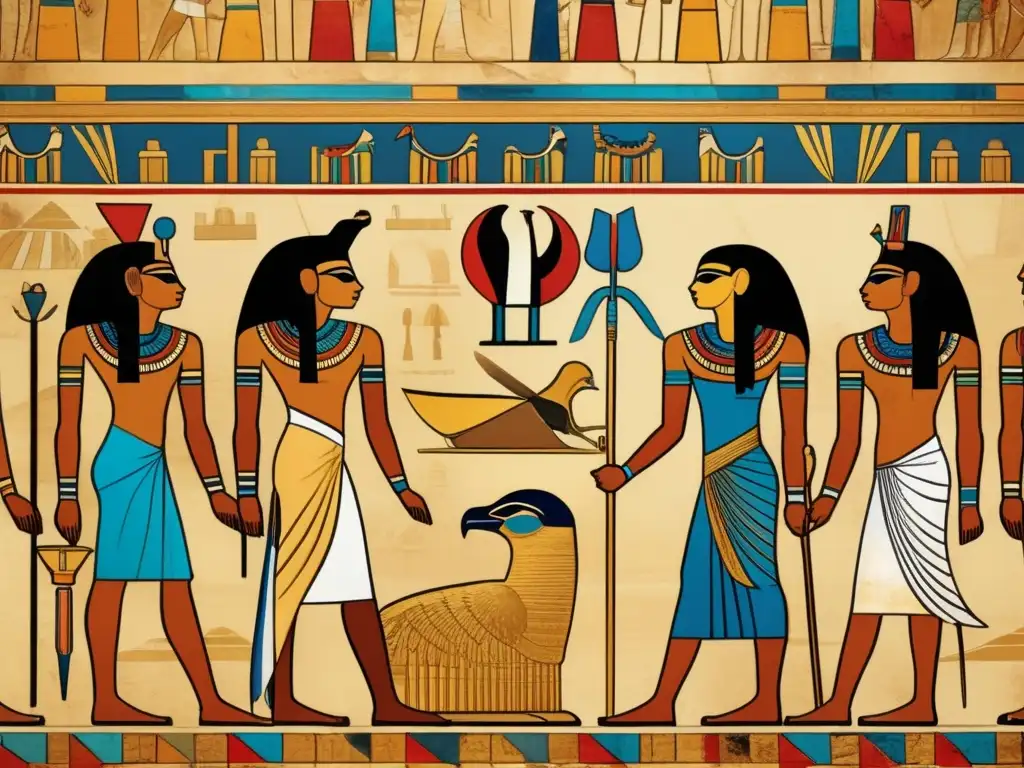 Interpretación de murales del Libro de los Muertos en una antigua tumba egipcia, revelando la rica iconografía y los rituales del más allá