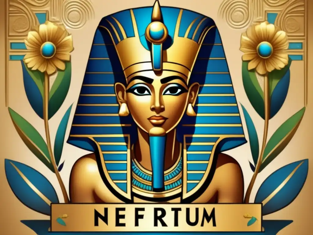 Nefertum, el Dios de los perfumes, resplandece en esta ilustración vintage