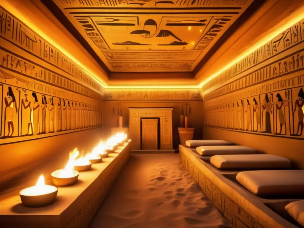 Descubre las nuevas maldiciones faraónicas en esta misteriosa tumba egipcia iluminada por antorchas de fuego