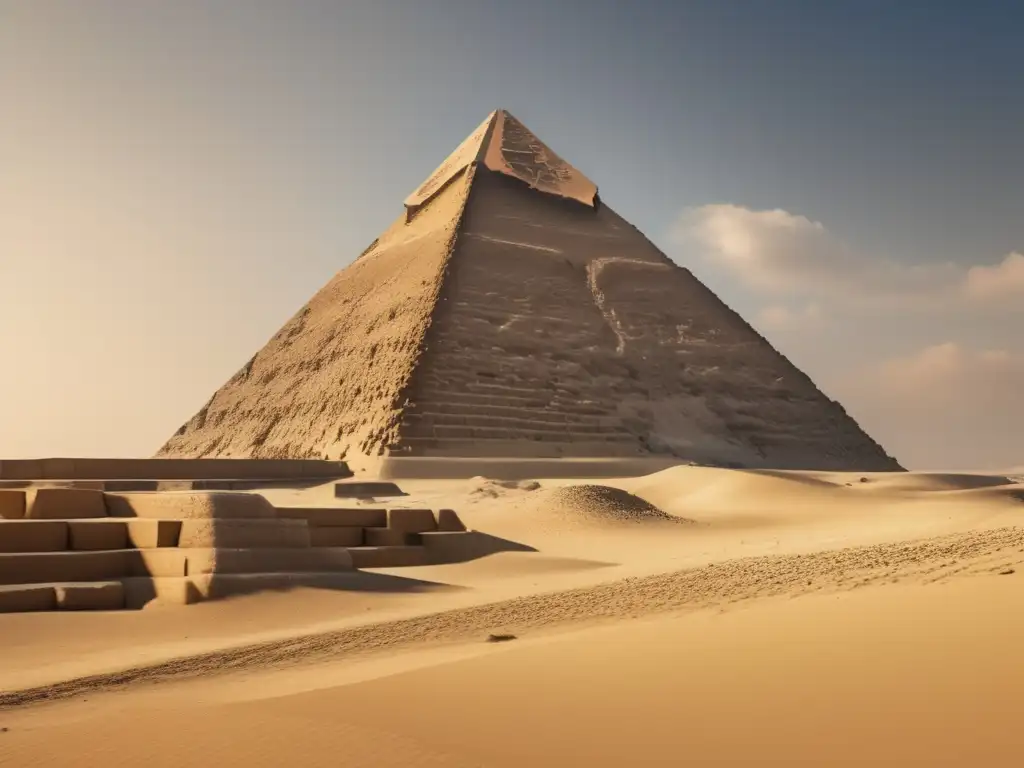 Nuevos descubrimientos en cámaras ocultas de Keops: La majestuosa Gran Pirámide de Giza destaca frente a un cielo azul claro
