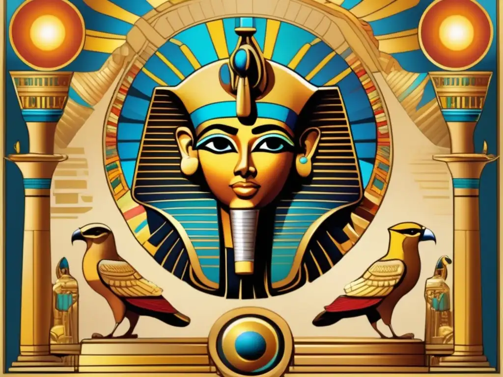 Obra de arte detallada del panteón egipcio y creencias religiosas