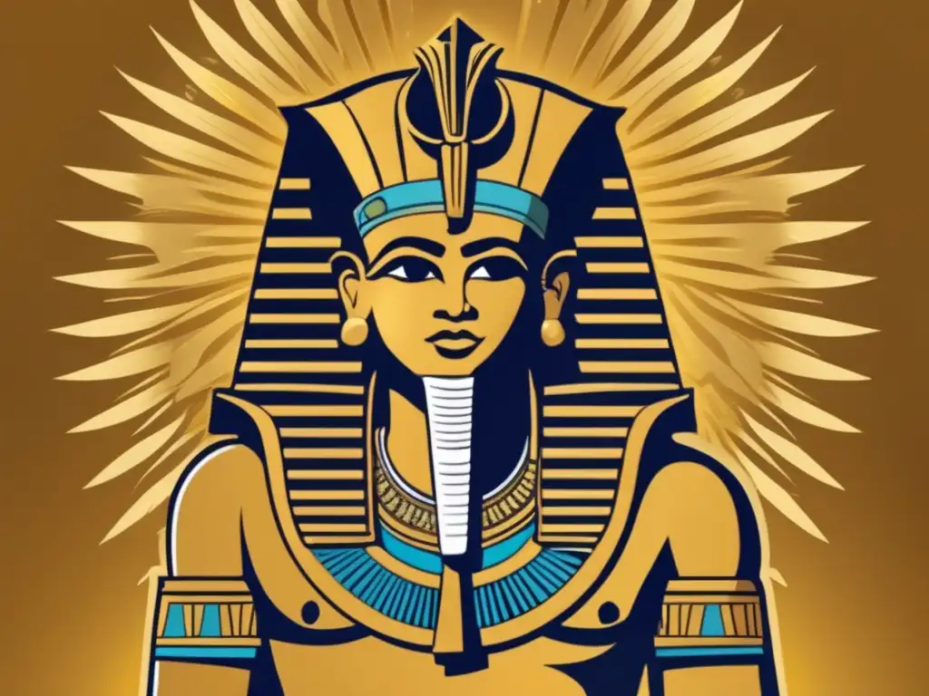 Osiris, dios egipcio de la vida y la resurrección, destaca en una imagen detallada y vintage