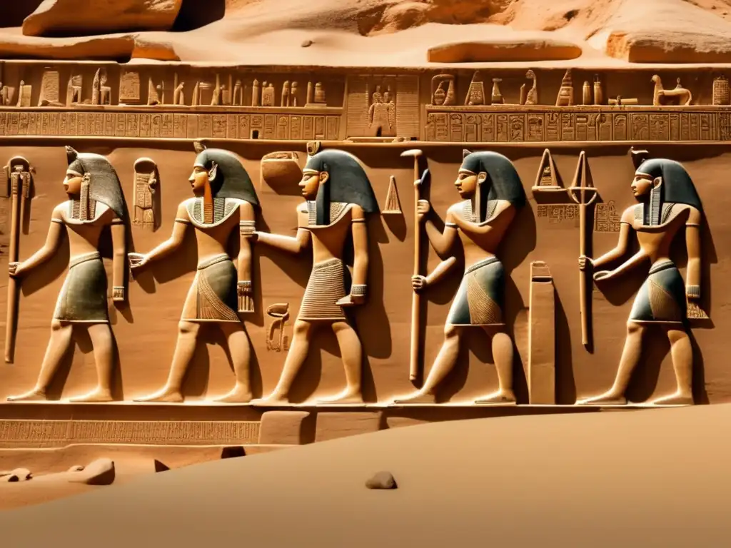 Pactos diplomáticos Antiguo Egipto: Un antiguo pergamino desplegado revela alianzas sagradas y términos detallados en hieroglíficos y ilustraciones