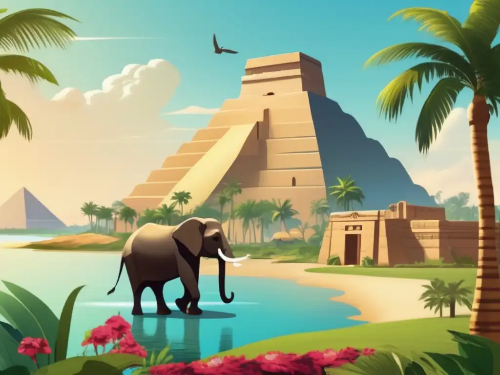 Paisaje antiguo de la isla Elefantina en Egipto, con el Papel de Elefantina en Egipto en un día soleado junto al Nilo