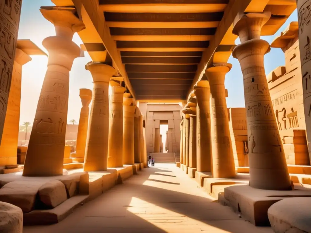 Un paisaje religioso egipcio cristianismo se revela en la majestuosidad del Templo de Karnak en Luxor, Egipto
