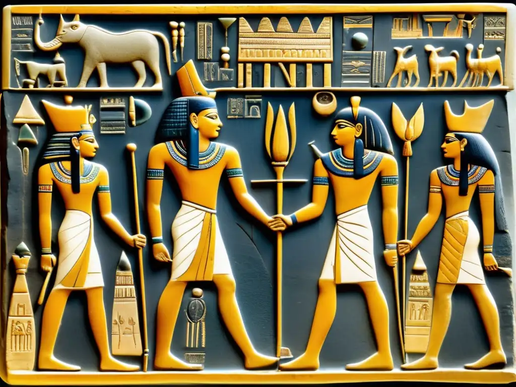 La Paleta de Narmer: unificación símbolo en una imagen detallada de 8k